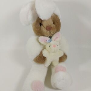 Vintage Plush Creations Teddy Bear Bunny Outfit W Baby Stuffed Easter 18"